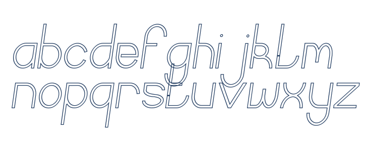 Curvada Outline Italic Lowercase