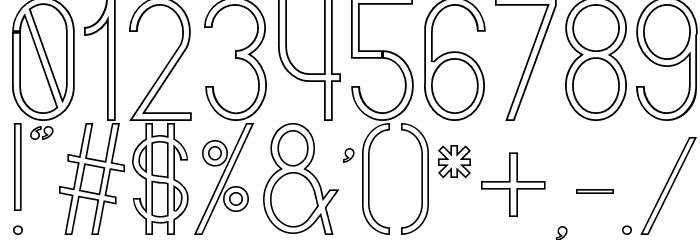 Curvada Outline Font OTHER CHARS