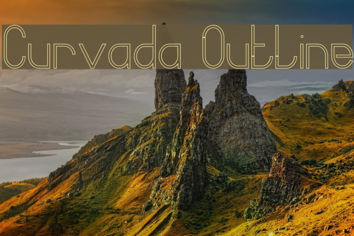 Curvada Outline Font examples