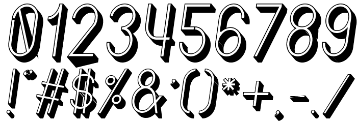 Curvada Shadow Italic Font OTHER CHARS