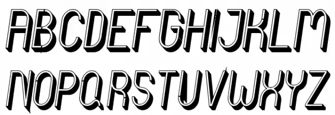 Curvada Shadow Italic फ़ॉन्ट अपरकेस