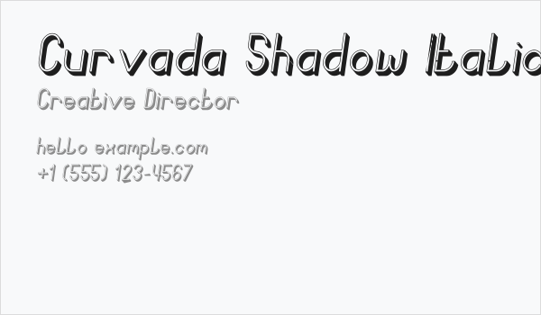 Curvada Shadow Italic Business Card