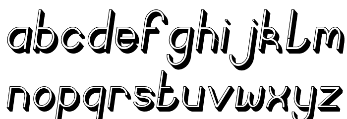 Curvada Shadow Italic Font LOWERCASE