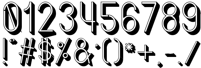 Curvada Shadow Font OTHER CHARS