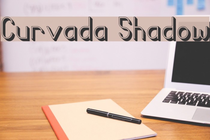 Curvada Shadow Font examples