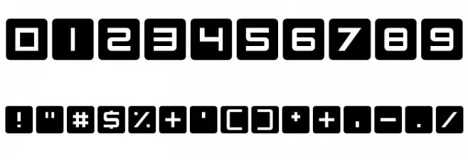 Curved Square Font OTHER CHARS