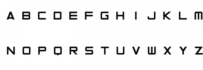 Curved Square Schriftart Groß