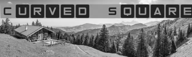 Curved Square Font examples