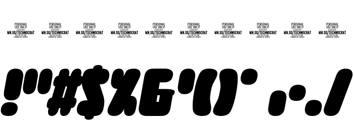 Curvi Technocrat PERSONAL Bold Font OTHER CHARS