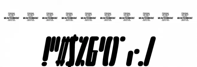Curvi Technocrat PERSONAL Light Font OTHER CHARS