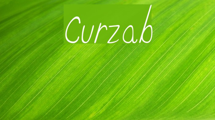 Curzab Font examples