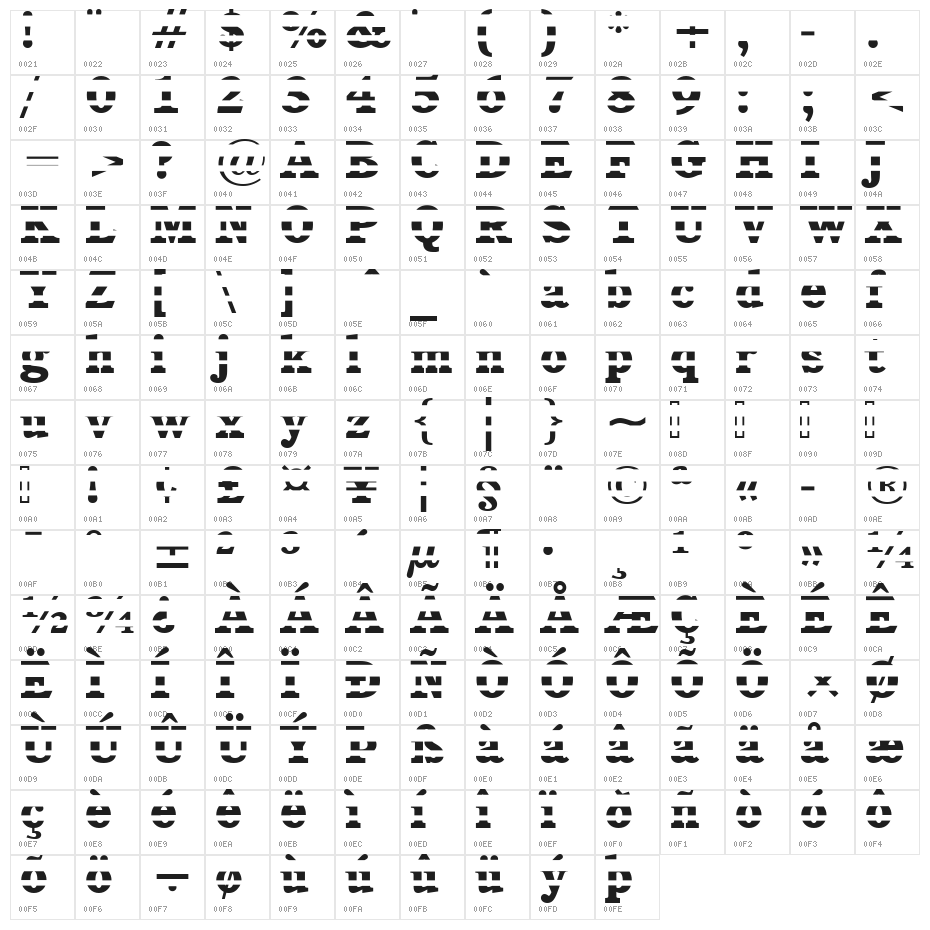 Cushion Crack Character Map