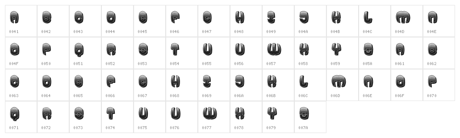 Cushion Regular Character Map