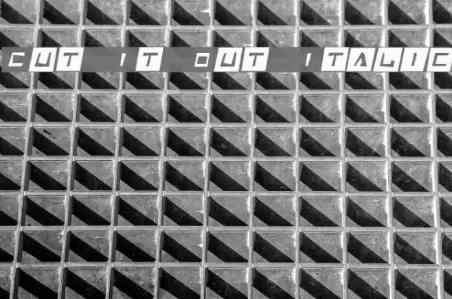 Cut It Out Italic Font examples