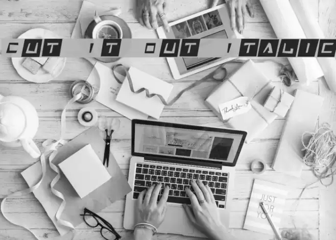 Cut It Out Italic Font examples