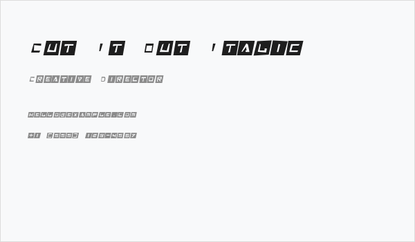 Cut It Out Italic Business Card