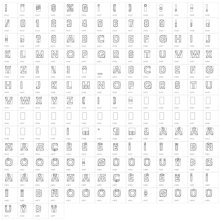 Cut Me Out Character Map