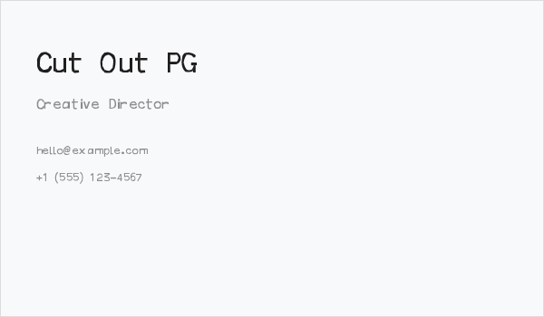 Cut Out PG Business Card