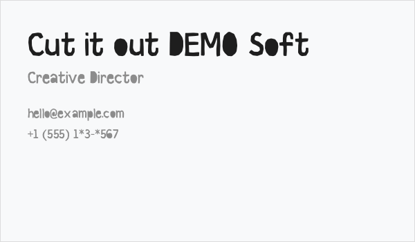 Cut it out DEMO Soft Business Card