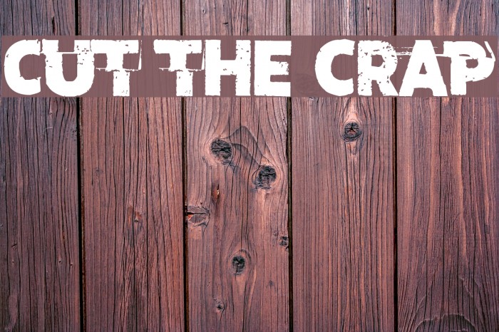Cut the crap Font examples