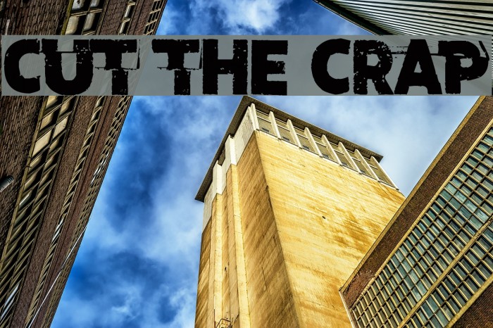 Cut the crap Font examples