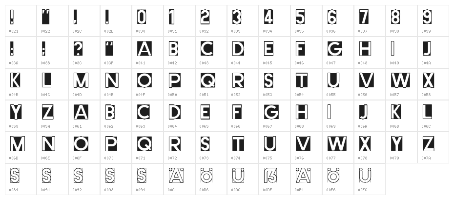 CutMeOut2 Character Map