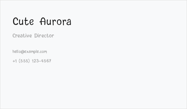 Cute Aurora Business Card