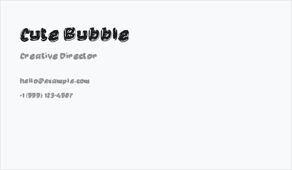 Cute Bubble Business Card