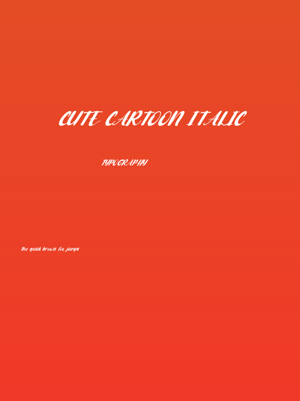 Cute Cartoon Italic Poster