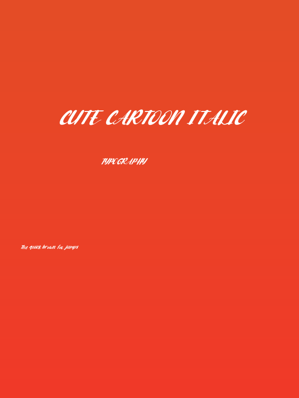 Cute Cartoon Italic Poster