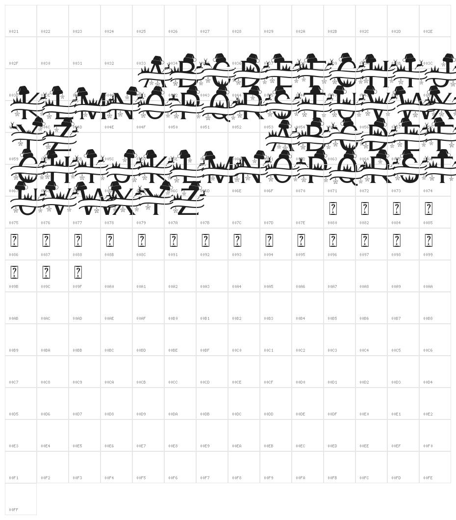 Cute Christmas Monogram Character Map