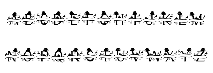 Cute Christmas Monogram Font LOWERCASE