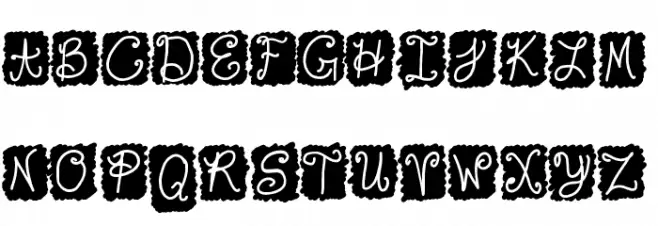 Cute Cursive Blackout फ़ॉन्ट अपरकेस