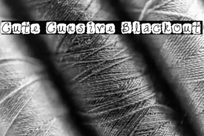Cute Cursive Blackout Font examples