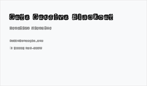 Cute Cursive Blackout Business Card