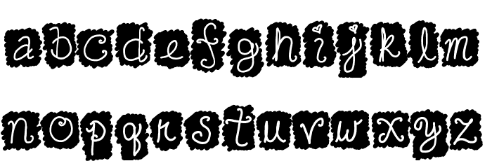 Cute Cursive Blackout Font LOWERCASE