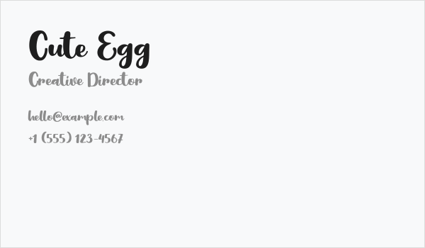 Cute Egg Business Card