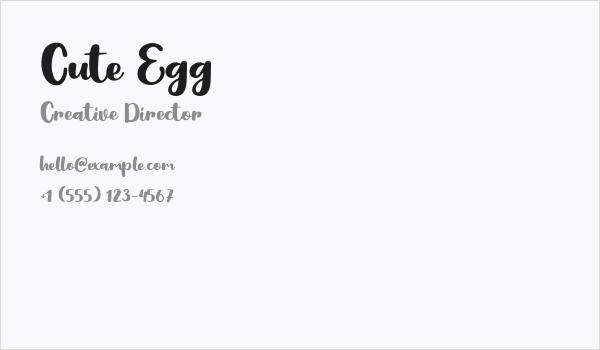 Cute Egg Business Card