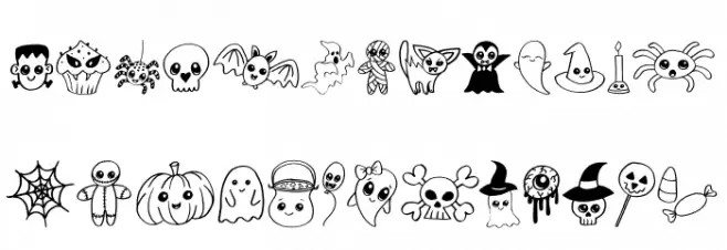 Cute Halloween Drawings Font UPPERCASE