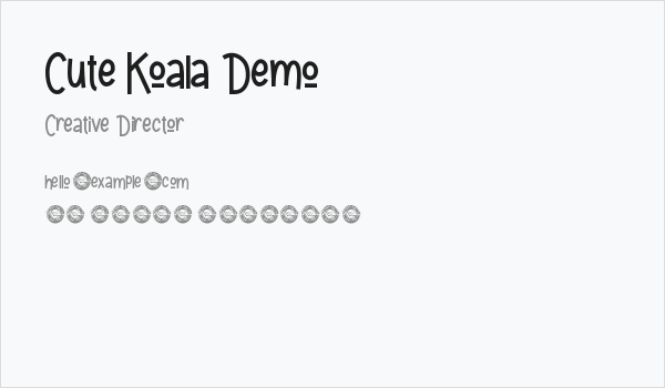 Cute Koala Demo Business Card