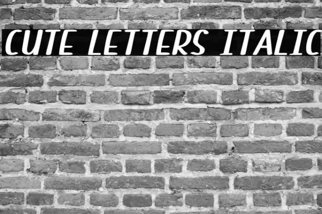 Cute Letters Italic Font examples