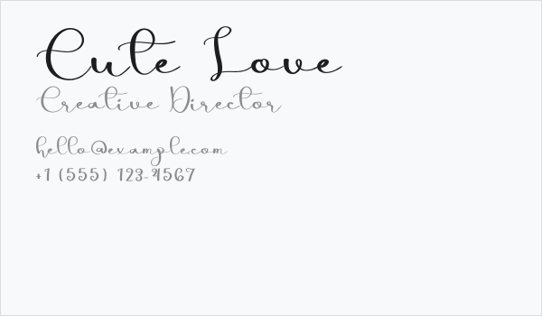 Cute Love Business Card