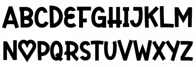 Cute Lovely Demo フォント 大文字