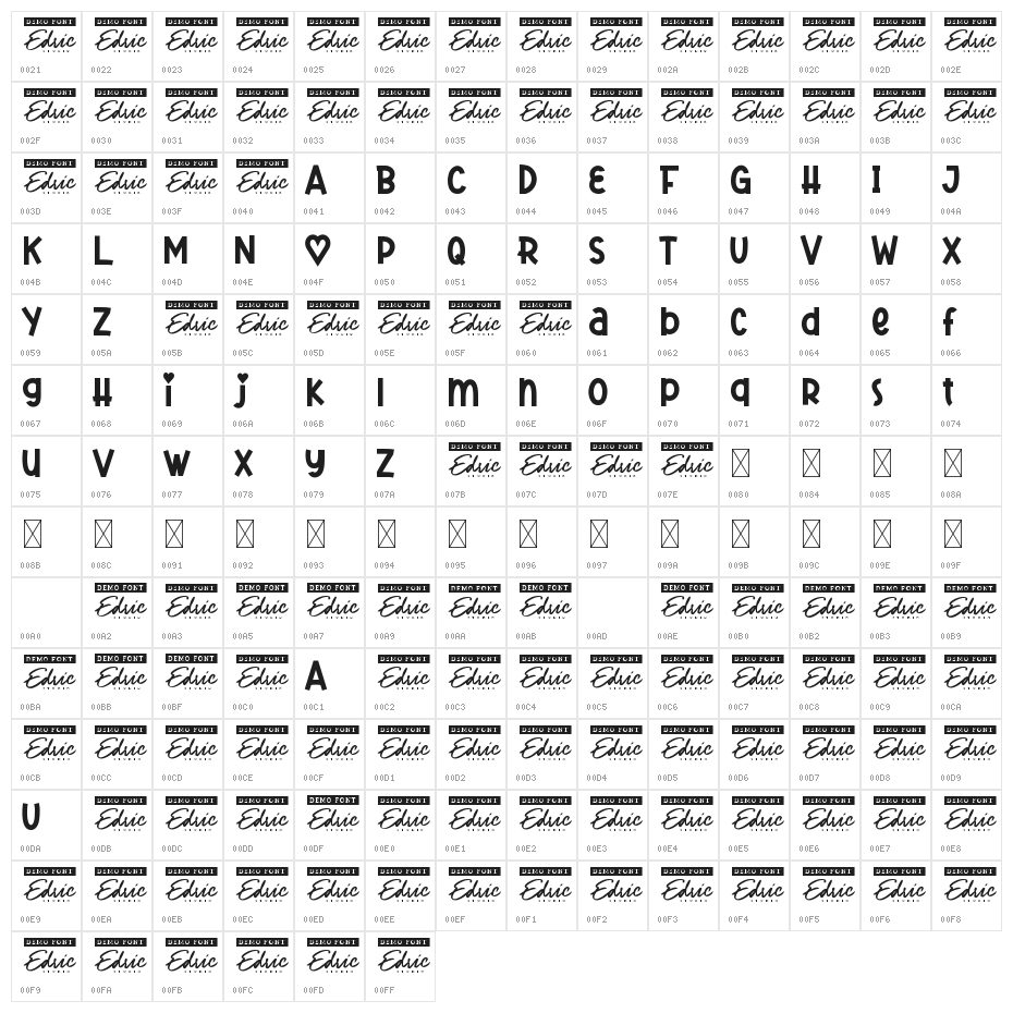 Cute Lovely Demo Character Map