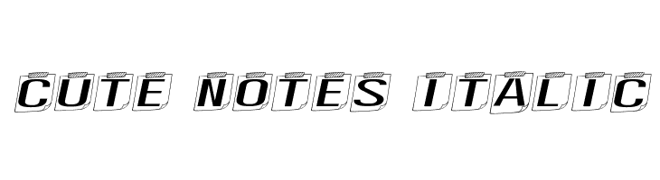 Cute Notes Italic  les polices de caractères gratuit tlcharger