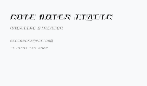 Cute Notes Italic Business Card
