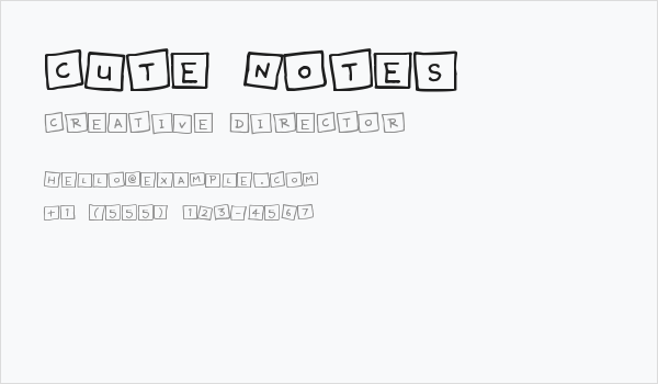 Cute Notes Business Card