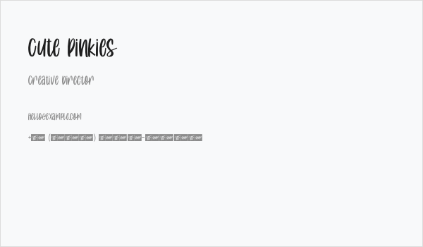 Cute Pinkies Business Card