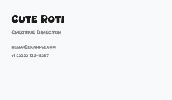 Cute Roti Business Card