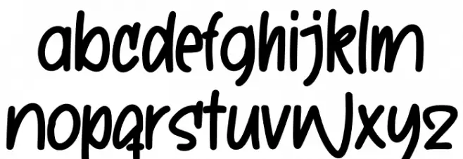 Cute Squishy Schriftart Kleinbuchstaben